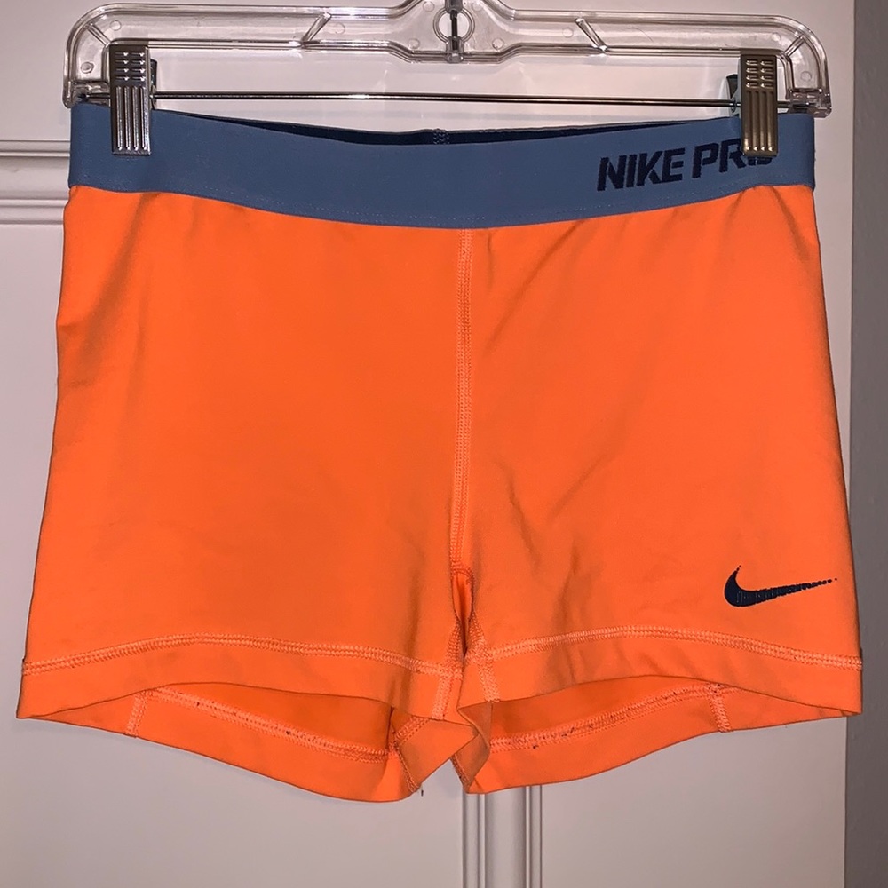 NIKE PRO 3” Neon Orange shorts. Size M